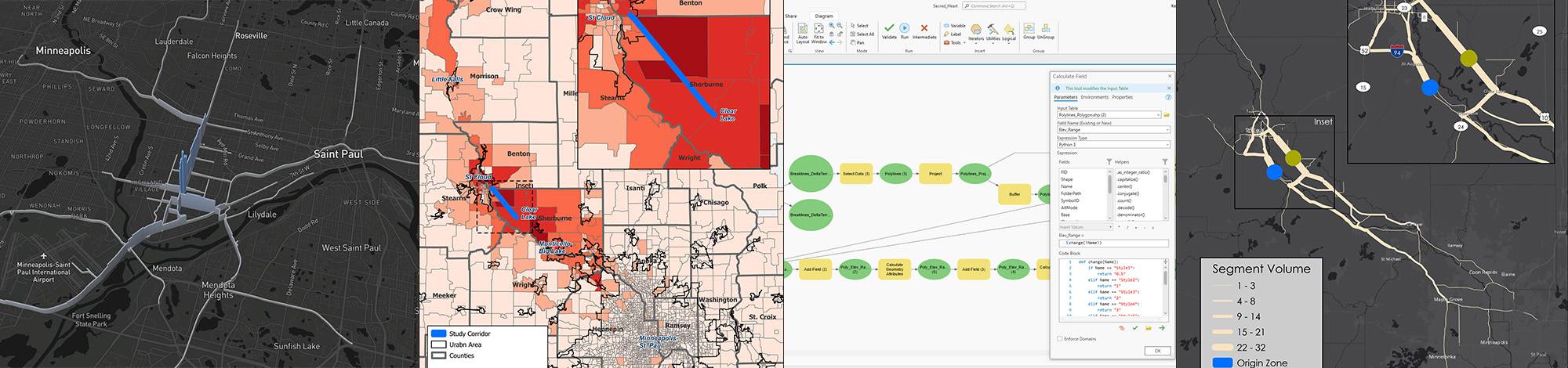 Four images of map examples